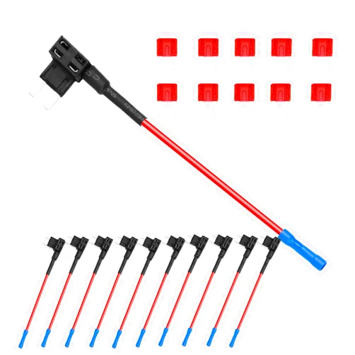 SDZONGES 10PCS Fuse Tap, ATS V-ACS Low Profile mini Add a Circuit Low Profile Fuse Tap, Fuse Taps Automotive with 10PCS 10A Fuse by SDZONGES