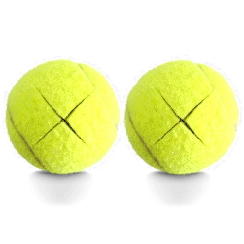 HiBallBall 2 Pack Precut Tennis Balls for Walkers, Heavy Duty Long Lasting Felt Pads for Furniture Legs and Floor Protection
