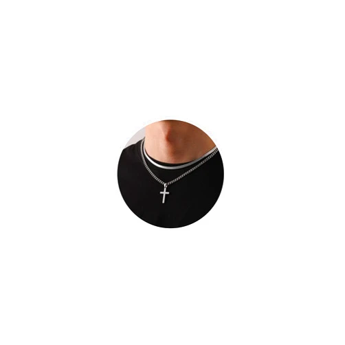 Zocomi Cross Necklace for Men Boys Stainless Steel Layered Cuban Link Herringbone Chain Cross Pendant Religious Fashion Jewelry Gifts 16-24 Inches
