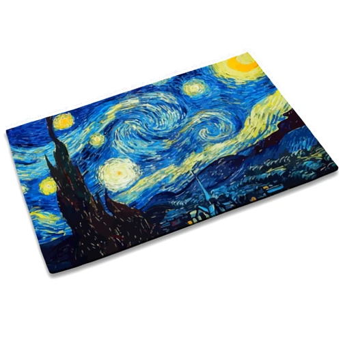 TUBAMQ Starry Night Door Mat 17x30 Inch, Van Gogh Welcome Mats Home Decor Farmhouse Doormats,Decorations for Front Door,Indoor,Outdoor 17x30 Inch