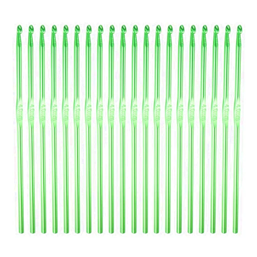 uxcell 20Pcs Aluminum Crochet Hook 4.0mm US Size G (Size 6) Knitting Needles for DIY Craft Yarn Green