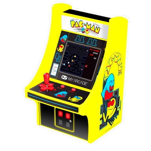 My Arcade DGUNL-3220 Micro Player Mini Arcade Machine Pac-Man Video Game, Fully Playable,6.75 Inch Collectible,Color Display, Speaker,Volume Buttons, Headphone Jack,Battery or Micro USB Powered, Black