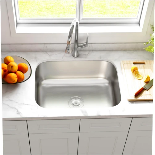 JoviPrime 23 Inch Stainless Steel Kitchen Sink Undermount 18 Gauge Extra Thick Spacious Single Bowl Bar & RV Sink, Rust Resistant Sound & Heatproof