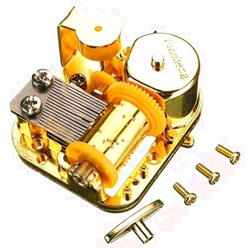 Pursuestar Twinkle Twinkle Little Star Wind Up Music Box Movement, 18 Note Gold Yunsheng Clockwork Musical Mechanism for DIY Music Boxes Replacement