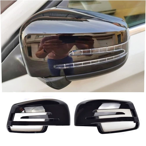 Cakievro Side Mirror Cap Covers For Mercedes Benz W176 W246 W212 W204 C117 X156 X204 W221 C218 A B C E S CLA GLA GLK Class Black Replace (Black-1)