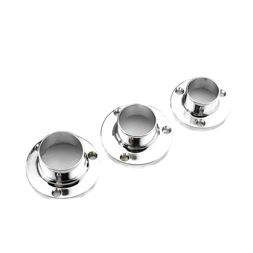 BMZLZH 2pcs Flange Bracket Hanging Clothes Rod Seat Hanger Pipe Stainless Steel Closet Rod Flange Pipe Bracket(19mm)