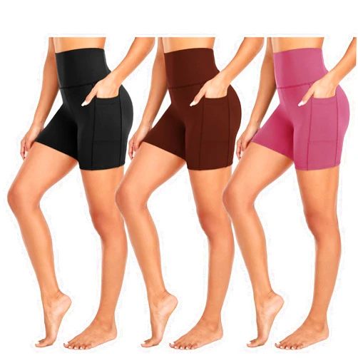 MOREFEEL 3 Pack High Waisted Biker Shorts for Women with Pockets – 5