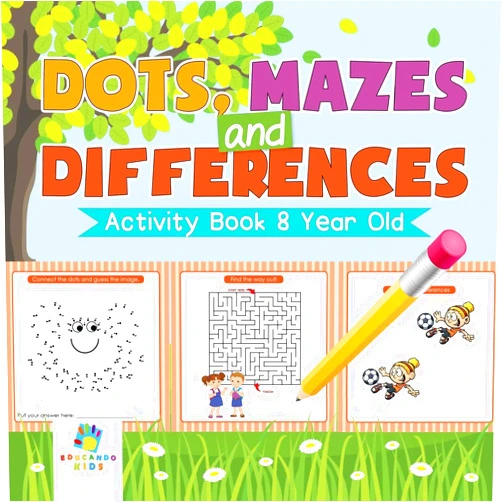 Educando Kids Dots, Mazes and Differences Activity Book 8 Year Old