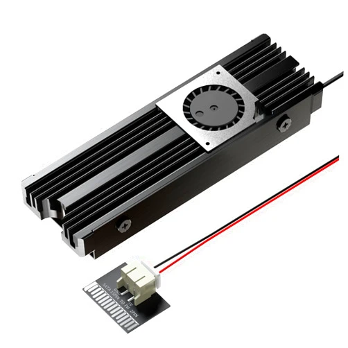 WAVLINK Heatsink 880F with SATA 15Pin Interface, M.2 Heatsink Supporting 2280 NVMe PCIe and SATA SSD for PC/M-ATX/MINI-ITX/E-ATX, Performance Cooler with Rotating Fan, Aluminum Casing, Thermal Pad