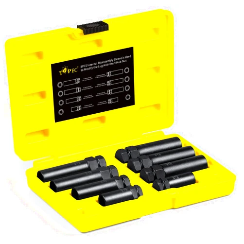 Topec 8Pcs Locking Lug Master Key Set,SAE/Metric Inner Wheel Lock Removal Kit for The Purpose of Easily Removing Locking Lug Nuts on Aftermarket Wheels