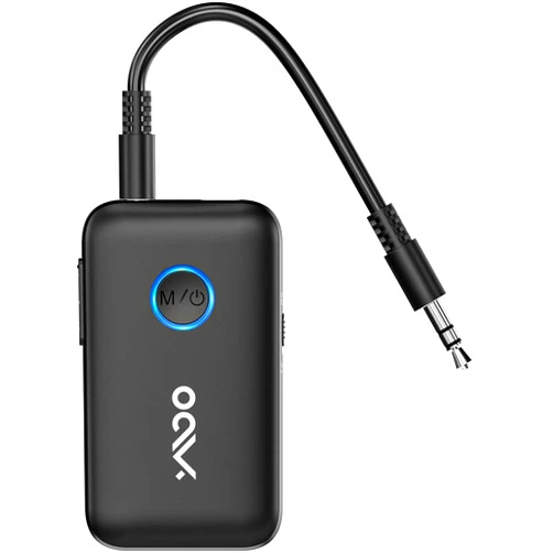 YMOO [Bluetooth Transmitter & Receiver] YMOO Bluetooth 5.3 Audio Adapter for TV/Airplane/Bluetooth Headphones/Speaker, 3.5mm Jack Aux HiFi Stereo, Dual Link AptX Adaptive, Low Latency for Flight, Travel