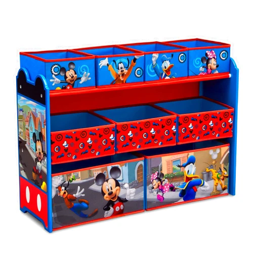 Delta Children Disney Mickey Mouse Deluxe 9 Bin Design and Store Toy Organizer, Greenguard Gold Certified