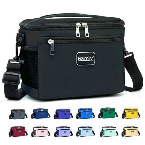 Generic BEIMILY Lunch Bag for Women/Men,Insulated Lunch Box Soft Cooler Cooling Tote,Small Lunch bag for work,Adult Lunch Box,Reusable Leakproof Lunch Bag with Adjustable Shoulder Strap (black)