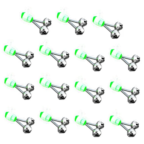 CRZQXOUR 15pcs Fishing Alarm Bells,Fishing Rod Clips，Fishing Bells Spiral Clip Fish Bells Fishing Bite Alarm，Silver Fishing Rod Bells Double Bell Galvanized Fish Bite Alarm Portable Reusable Bite Indicator