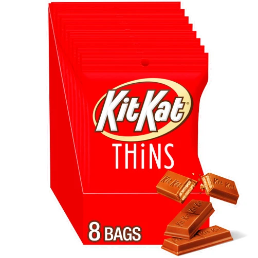 KIT KAT THiNS Milk Chocolate Wafer Candy Bags, 3.1 oz (8 Count)