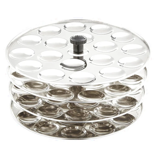 T TABAKH Tabakh 4-Rack Stainless Steel Idli Stand, Makes 72 Mini Idlys of 1