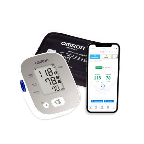 OMRON Bronze Upper Arm Blood Pressure Monitor, Clinically Validated, Medical Grade, Connects to OMRON app for Unlimited Readings, Soft Cuff, Blood Pressure Machine with Bluetooth Wireless Technology