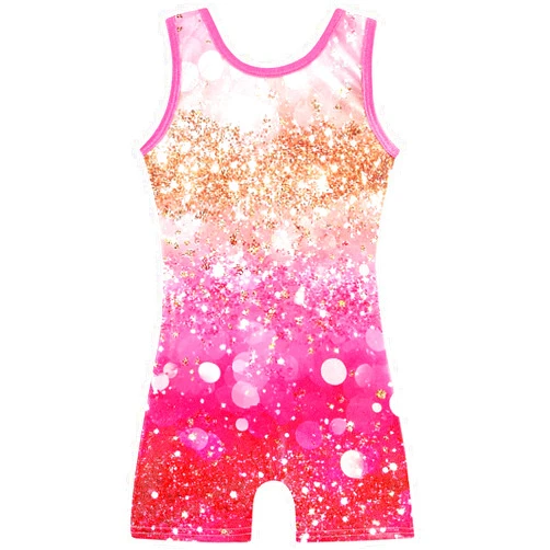 HOZIY Gymnastics Leotards for Girls with Shorts Toddlers Biketards Rainbow Unicorn Dinosaur Mermaid Leopard Flower Galaxy