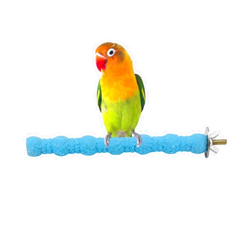 Hypeety Wood Perch Stand Paw Grinding Stick Toy Colorful Pet Bird Cage Stand Platform for Bird Parrot Budgies Parakeet Cockatiels Cage Accessories (Random Color) (7in / 18cm)