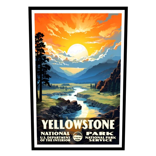 289 Decor Vintage Yellowstone National Park Posters - Travel Posters Wall Art, Nature Pictures Wall Decor, National Park Wall Art, National Park Prints for Office or Living Room 11x14 24x36 inch (UNFRAMED)