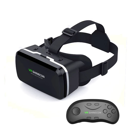 VR SHINECON VR Headset with Remote Controller,3D Glasses Virtual Reality Headset for VR Games & 3D Movies, VR Headset for iPhone & Android Phone,VR Glasses Suitable for Kids and Adults