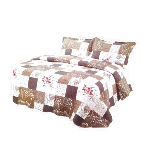 Sazana Pinsonic Plaid Bedding 3 Piece Bedspread Quilt Coverlet Set, Twin, Desert Stone