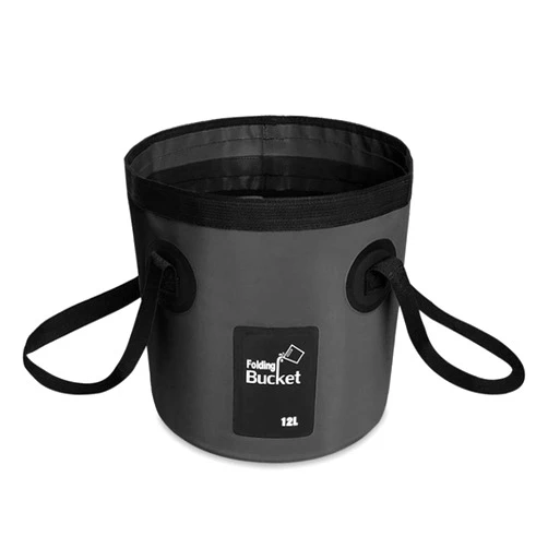 BANCHELLE Collapsible Bucket Water Container Portable Folding Camp Wash Basin for Outdoor Traveling Hiking Fishing Car Washing Gardening Camping (Black, 12L)