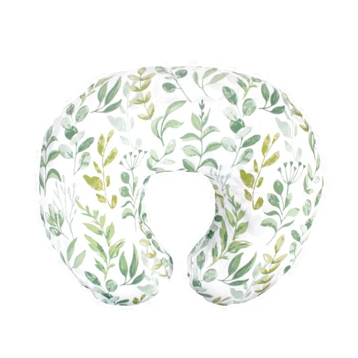 Boppy Original Nursing Pillow, Green Foliage, Ergonomic Nursing Essentials for Bottle and Breastfeeding, Firm Fiber Fill, with Removable Pillow Cover, Machine Washable