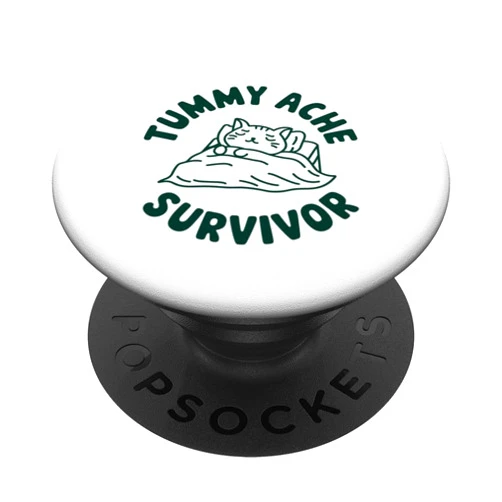 Funny Tummy Ache Survivor Gifts for Women and Men Stomach Ache Survivor Tummy Cat Ache Survivor PopSockets Adhesive PopGrip
