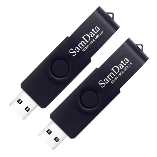 SamData 8GB USB Flash Drives 2 Pack 8GB Thumb Drives Memory Stick Jump Drive with LED Light for Storage and Backup (2 Pack Black)