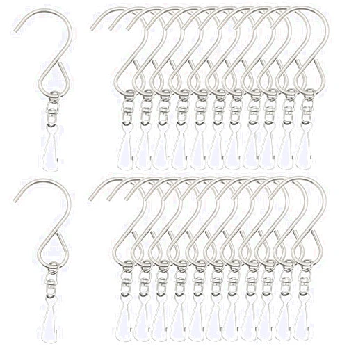 MYYZMY 24 Pack Swivel Hooks Clips for Hanging Wind Chimes, Crystal Twisters, Outdoor Ornaments Party Supply