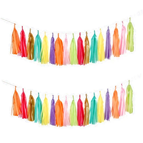 Meetppy GUZON Tissue Paper Tassel DIY Party Garland Decor for All Events & Occasions ，40 Tassels Per Package