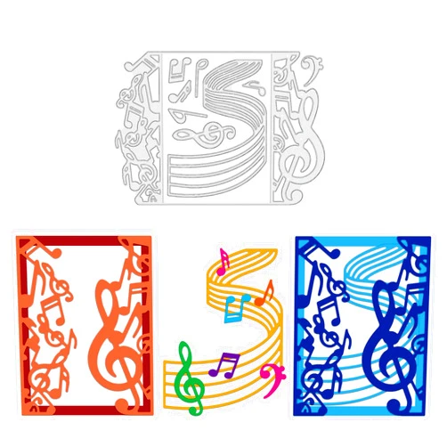 BENECREAT Musical Note Pattern Carbon Steel Cutting Dies Stencils, Sheet Music Pattern Metal Cutting Dies for DIY Scrapbooking, Photo Album, Decorative Embossing Paper Card