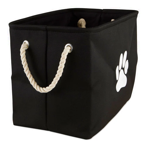 Bone Dry Pet Storage Collection Collapsible Bin, Black, Large Rectangle