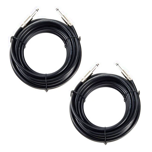 UMOKI 2PCS Professional 50 Feet 12 Gauge 1/4 Inch to 1/4 Inch Male Speaker Cables - 50ft 12AWG 6.35mm Stereo Audio Wires DJ Cables - 2 Pack