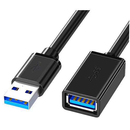 Hsmienk USB Extension Cable 6.6 FT, High Speed USB 3.0 Extension Cord Type A Male to Female Sturdy Material Fast Data Transfer Compatible with USB Keyboard, Mouse, Flash Drive, Webcam, Black