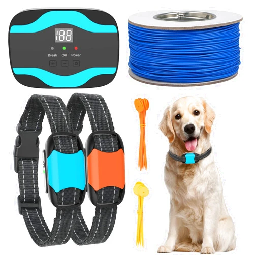 RUXAN Electric Fence for Dogs, Underground Dog Fence System, Rechargeable 656Ft Aboveground Pet Containment System with Waterproof Collar Receivers, Boundary Wire (for 1 Dog) (for 2 Dogs)