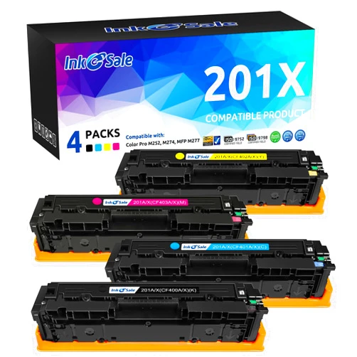 INK E-SALE Compatible Toner Cartridge Replacement for HP 201A 201X CF400X CF401X CF402X CF403X for HP LaserJet MFP M277dw M277n M277C6 M252dw M252n M274n (Black Cyan Magenta Yellow 4 Pack new version)