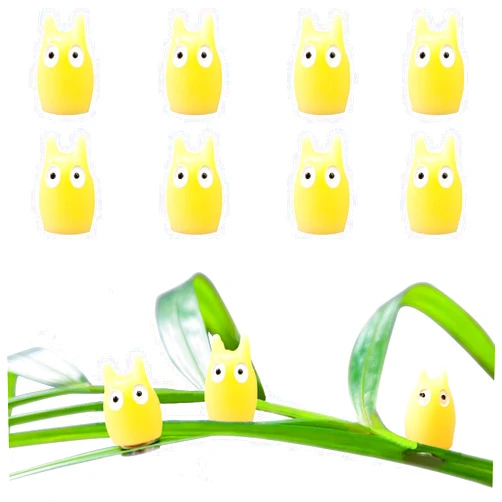 Rainteam 8pcs Plants Magnets Tiny Totoro Plant Safe Magnets Miniature Figurines, Fairy Garden Supplies House Plant Leaf, Key Holder Decorative(Totoro)