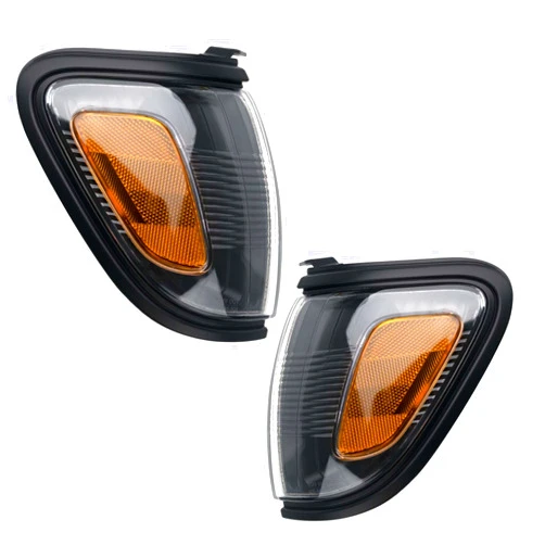 SHELITA For 2001-2004 Toyota Tacoma Signal Lamps Full Matte Black Corner Marker Lights 2 Pcs Drive and Passenger Side