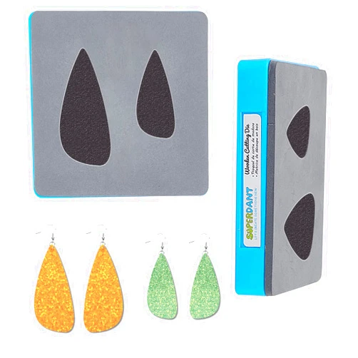 SUPERDANT Leather Cutting Die 2 Sizes Drop Earring Embossing Wood Die Leather Cutting Mold Template Die Cuts for DIY Art Crafts Fabric Accessory Earring Jewelry Making and Home Decoration