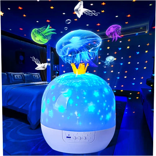 AOAUTO Star Projector Night Light for Kids, 2 in 1 Projector and Night Light for Kids Room,360° Rotation Ocean Galaxy Projector for Children Baby Nursery Toys Birthday Christmas Gift (6 Films)