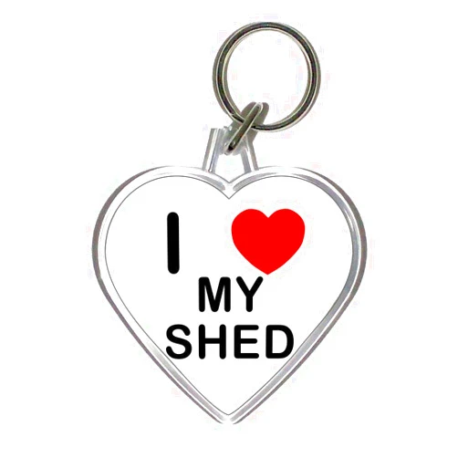 BadgeBeast.co.uk I Love Heart My Shed - Heart Shaped Key Ring