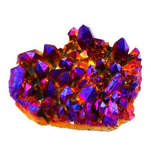 SUNYIK Purple Aura Titanium Quartz Crystal Cluster,Drusy Flame Geode Gemstone Specimen Figurine(0.4-0.5lb)