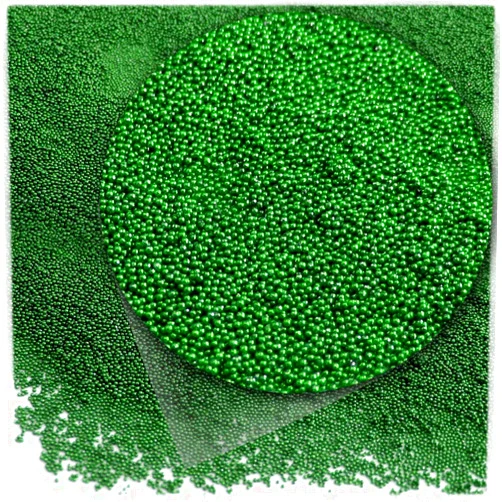 The Crafts Outlet MCR-GLS-MTL-MA6-EGR Metallic Glass Microbead, 1 Bag of 1-Ounce, Emerald Green
