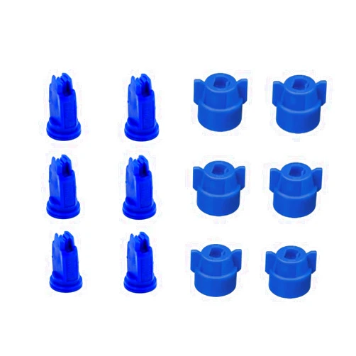 Farmer Bob's Parts Pack of 6 - TeeJet Flat Spray Tips Blue 110° 0.3 GPM @ 40 PSI & Nylon Caps AIXR11003-VP & CP114440A-4-CE