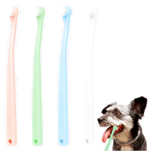Salbsever 4 Pack Small Dog Toothbrush Pet Toothbrush Cat Tooth Brush Puppy Toothbrush Mini Head Soft Dog Cat Tooth Brush Deep Clean Kit for Puppy,Kitten,Small Dog & Cat,Portable Travel Friendly and Easy to Use