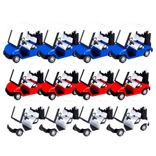 PowerTRC 12 Pack Diecast Mini Golf Cart Decorations Model Toy 1:20 4.72 Inch Miniature Metal Alloy Pullback Golf Theme Desk Décor Party Birthday Decorations
