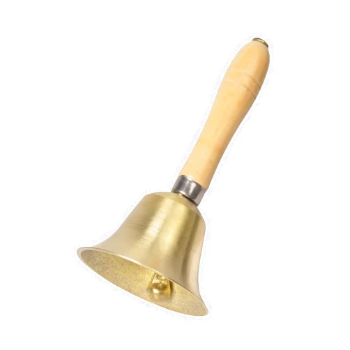 Pumwoy Hand Bell,5.9 Inch Hand Call Bell with Solid Brass Bell Wooden Handle Extra Loud Handbell Dinner Bell for Multi-Purpose for Weddings, Christmas, School, Service, Game, Animal