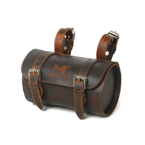 MaheTri Motorcycle Side Leather Bag Pouch, Saddle, Tool Bags For Bike (Grayson)